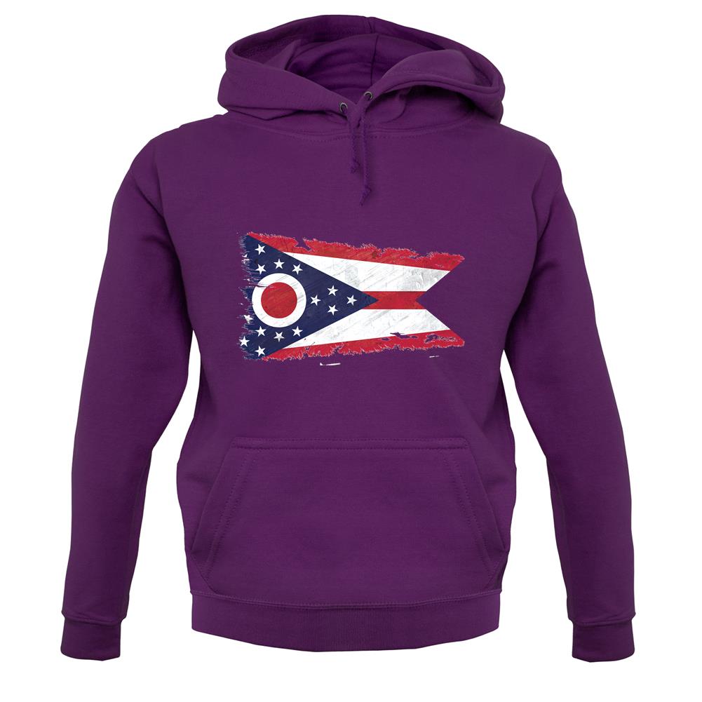Ohio Grunge Style Flag unisex hoodie