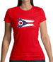 Ohio Grunge Style Flag Womens T-Shirt