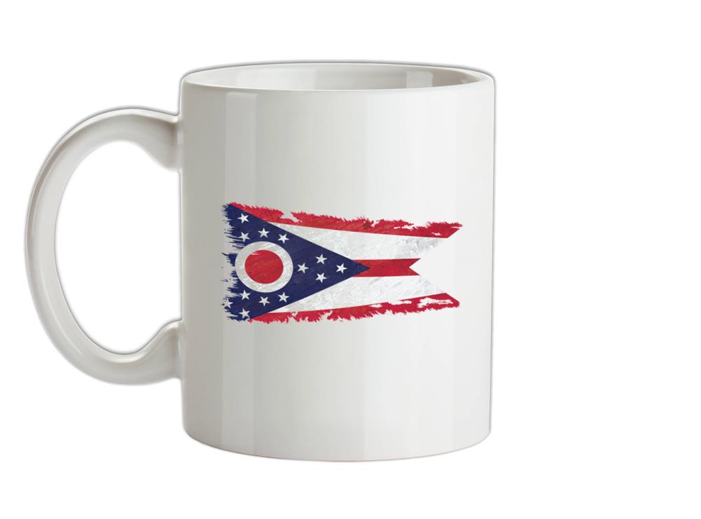 Ohio Grunge Style Flag Ceramic Mug