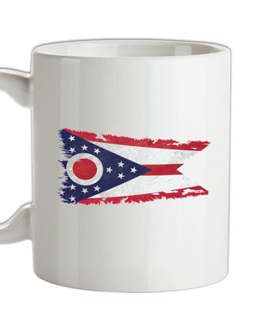 Ohio Grunge Style Flag Ceramic Mug