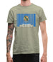 Oklahoma Barcode Style Flag Mens T-Shirt