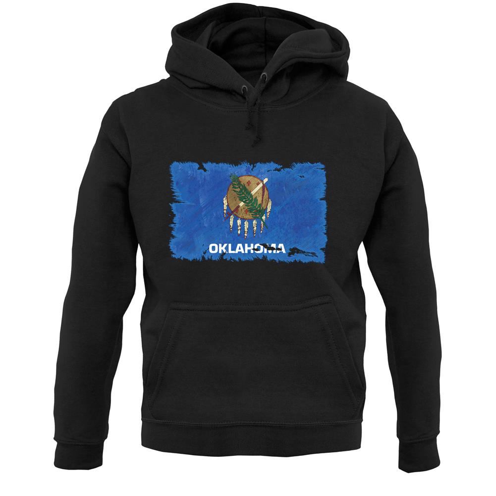 Oklahoma Grunge Style Flag Unisex Hoodie