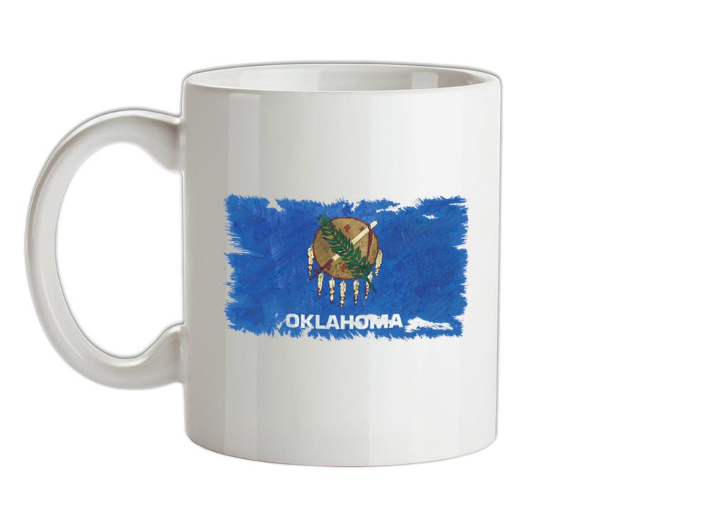 Oklahoma Grunge Style Flag Ceramic Mug
