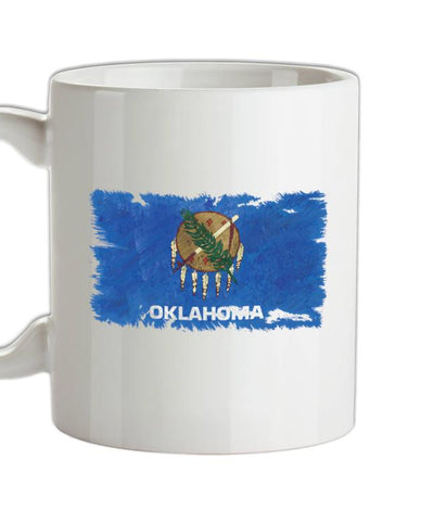 Oklahoma Grunge Style Flag Ceramic Mug