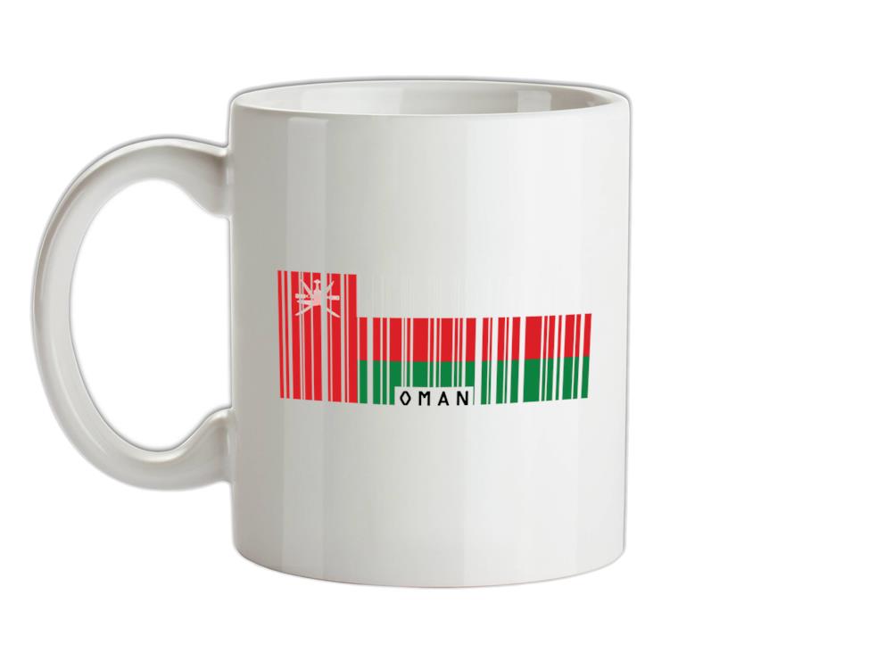 Oman Barcode Style Flag Ceramic Mug