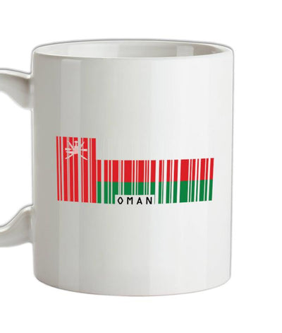 Oman Barcode Style Flag Ceramic Mug