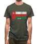 Oman Barcode Style Flag Mens T-Shirt