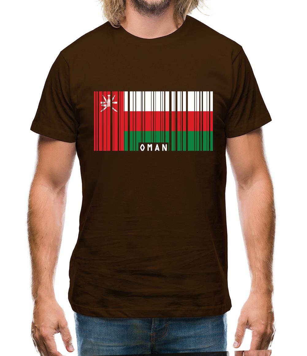 Oman Barcode Style Flag Mens T-Shirt