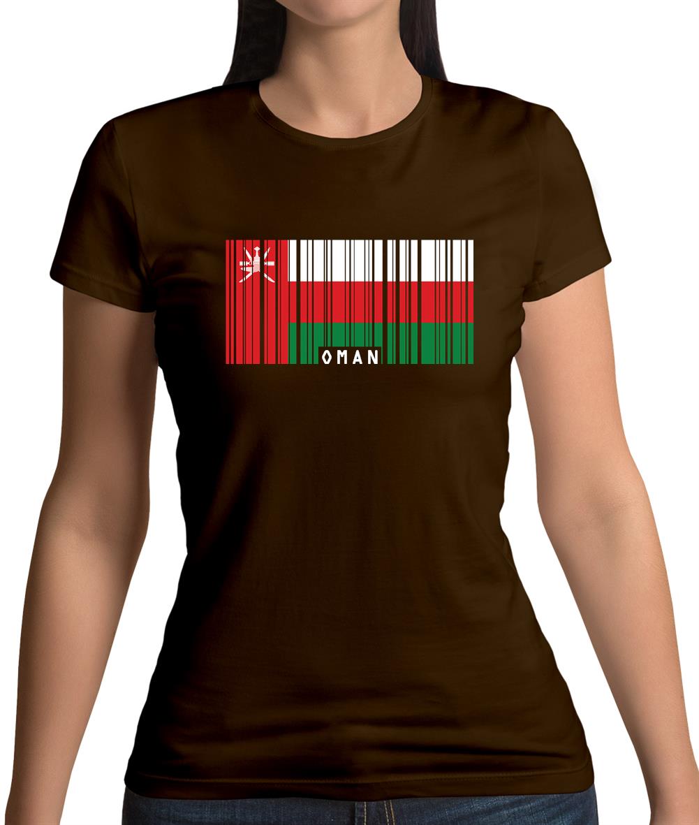 Oman Barcode Style Flag Womens T-Shirt
