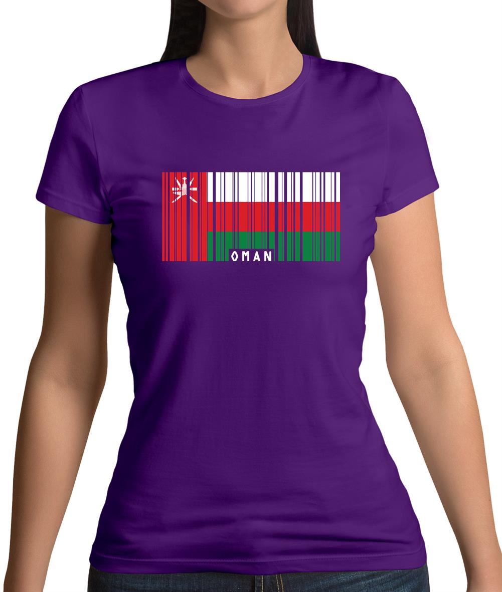Oman Barcode Style Flag Womens T-Shirt