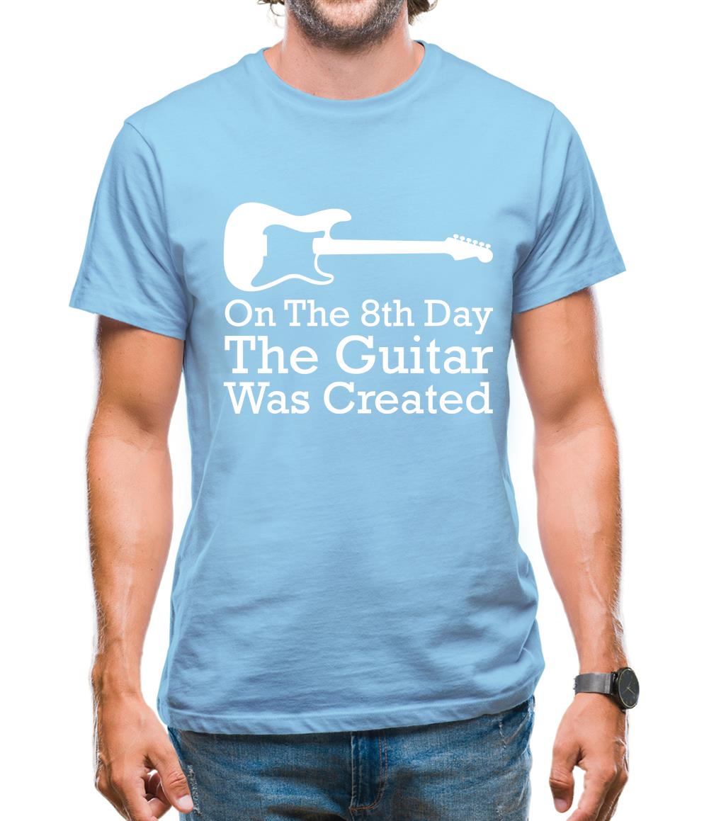 On The 8th Day Guitar Was Created Mens T-Shirt