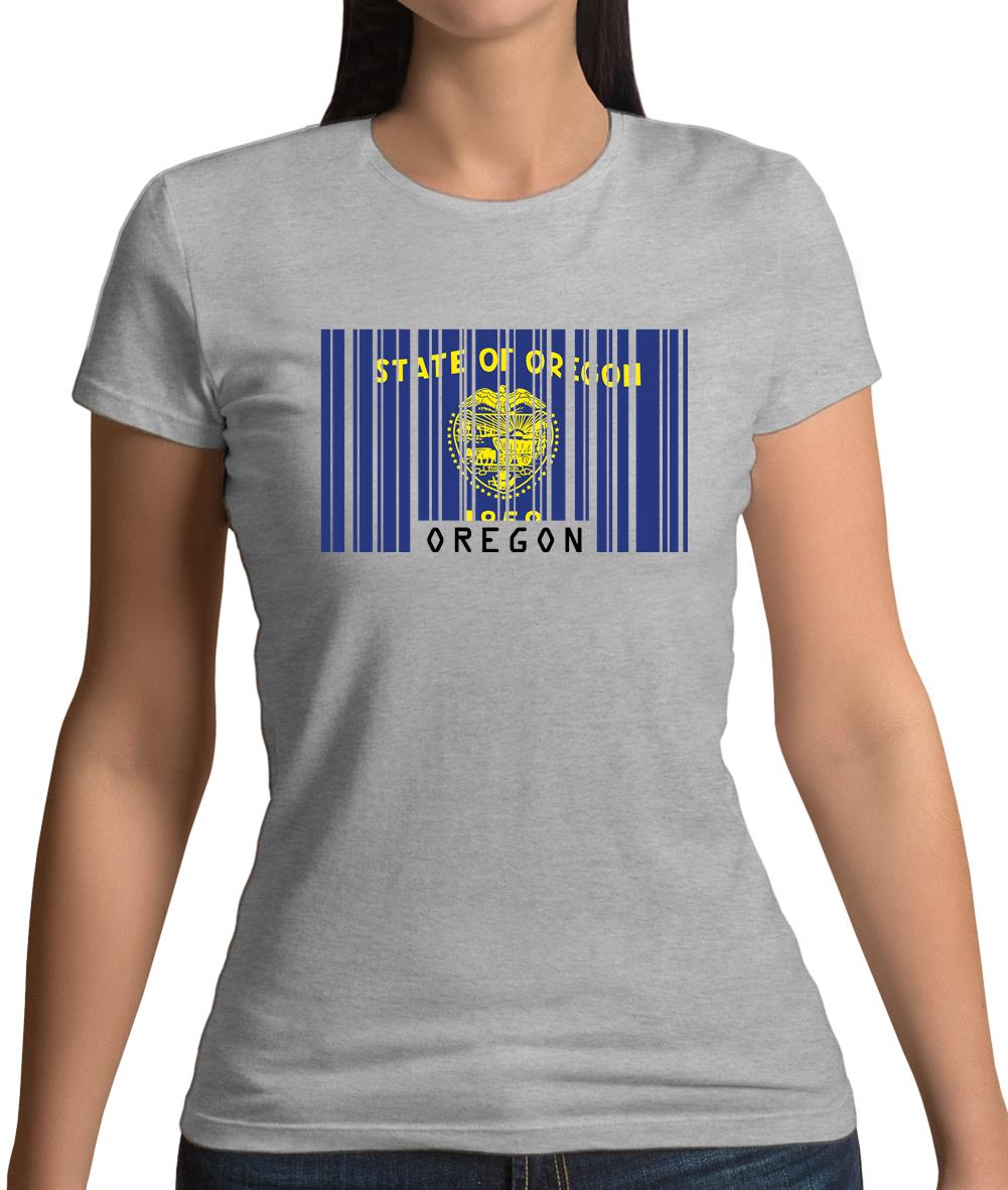 Oregon Barcode Style Flag Womens T-Shirt