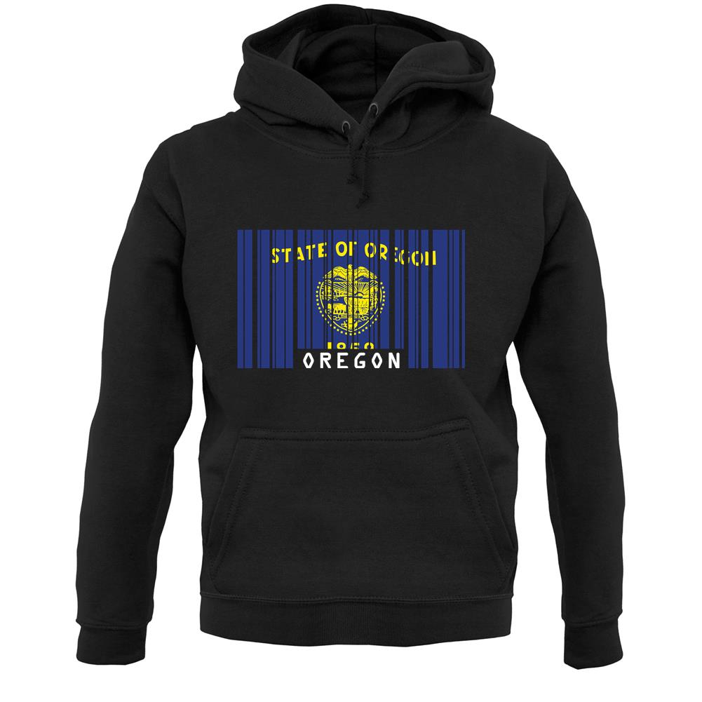 Oregon Barcode Style Flag Unisex Hoodie