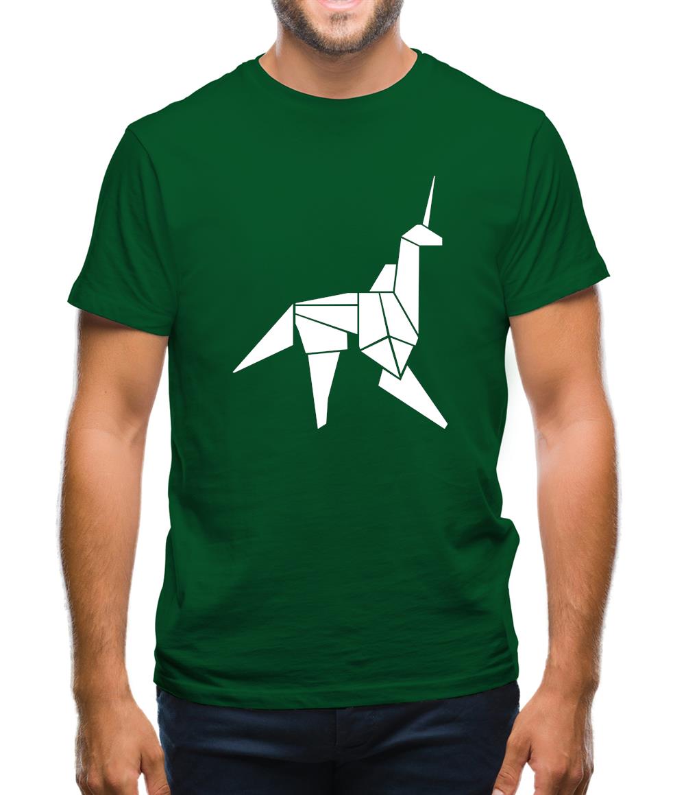 Origami Paper Unicorn Mens T-Shirt