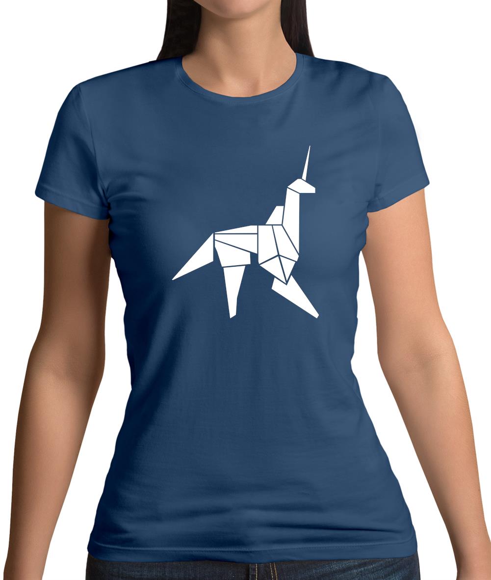 Origami Paper Unicorn Womens T-Shirt