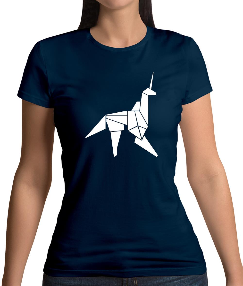 Origami Paper Unicorn Womens T-Shirt