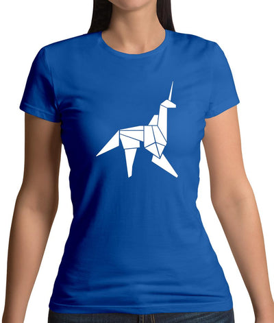 Origami Paper Unicorn Womens T-Shirt