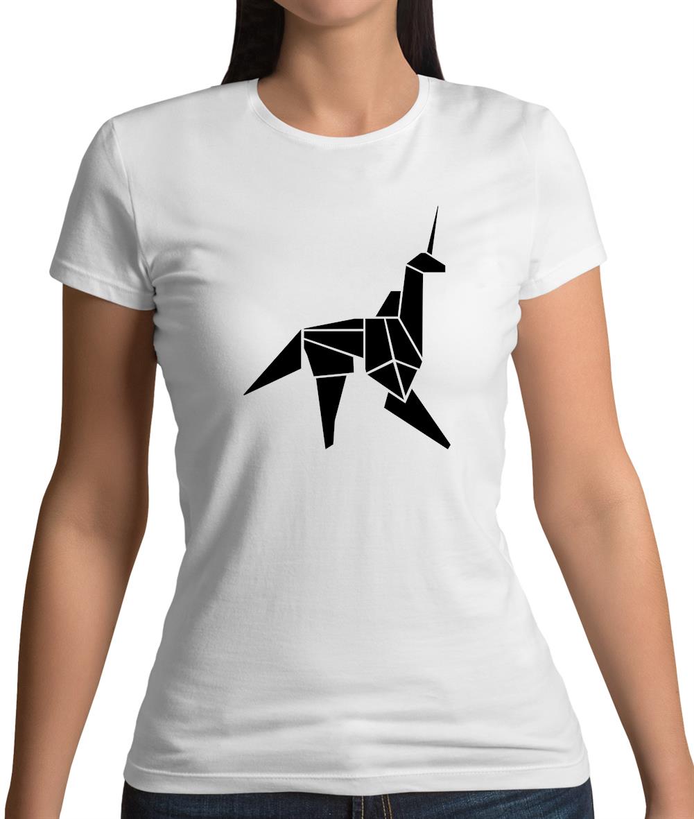 Origami Paper Unicorn Womens T-Shirt