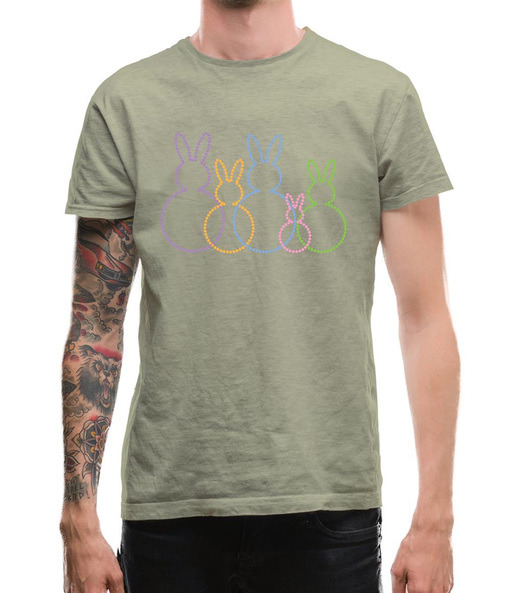 Bunny Family Outline Mens T-Shirt