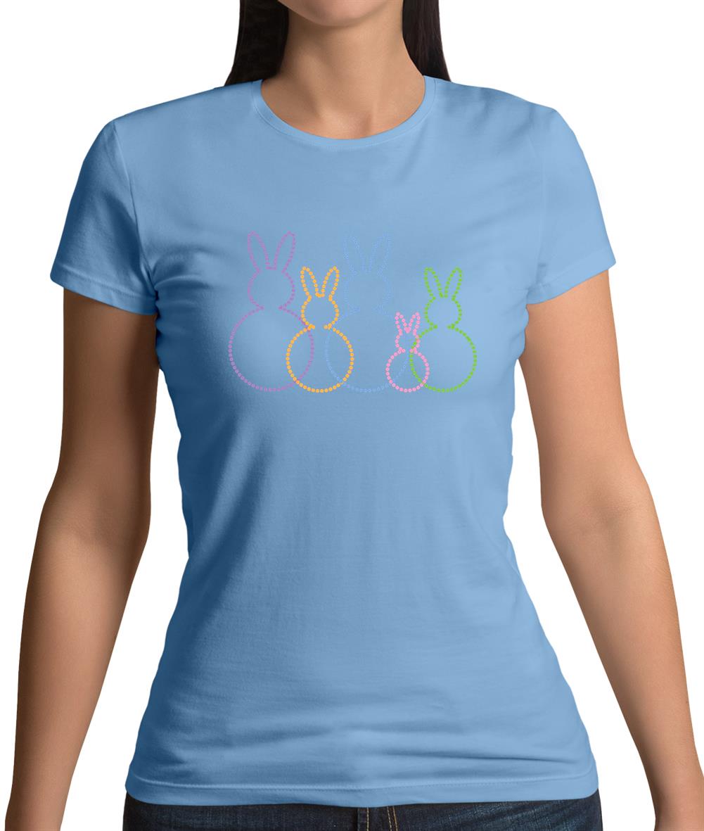 Bunny Family Outline Womens T-Shirt