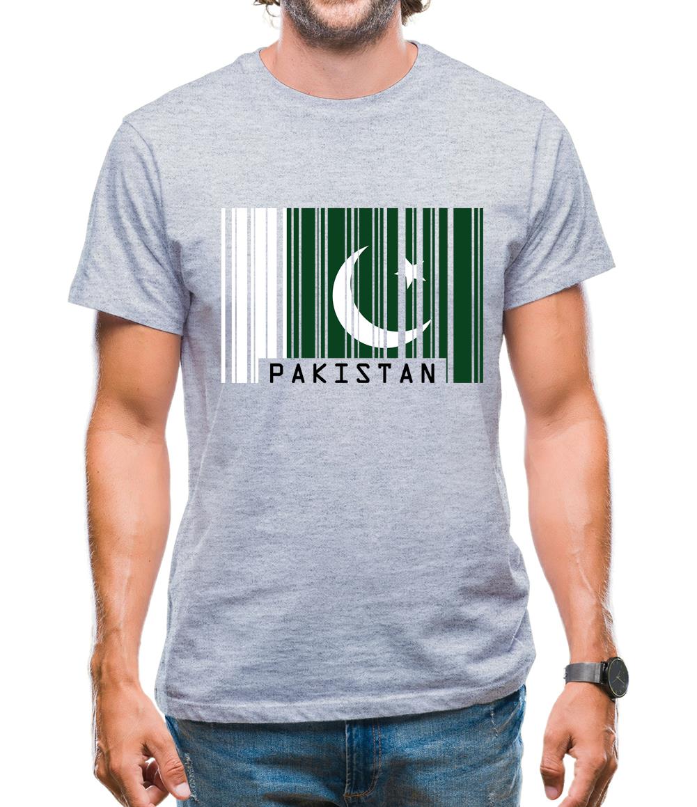 Pakistan Barcode Style Flag Mens T-Shirt