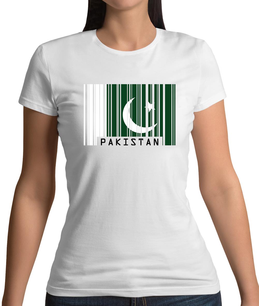 Pakistan Barcode Style Flag Womens T-Shirt