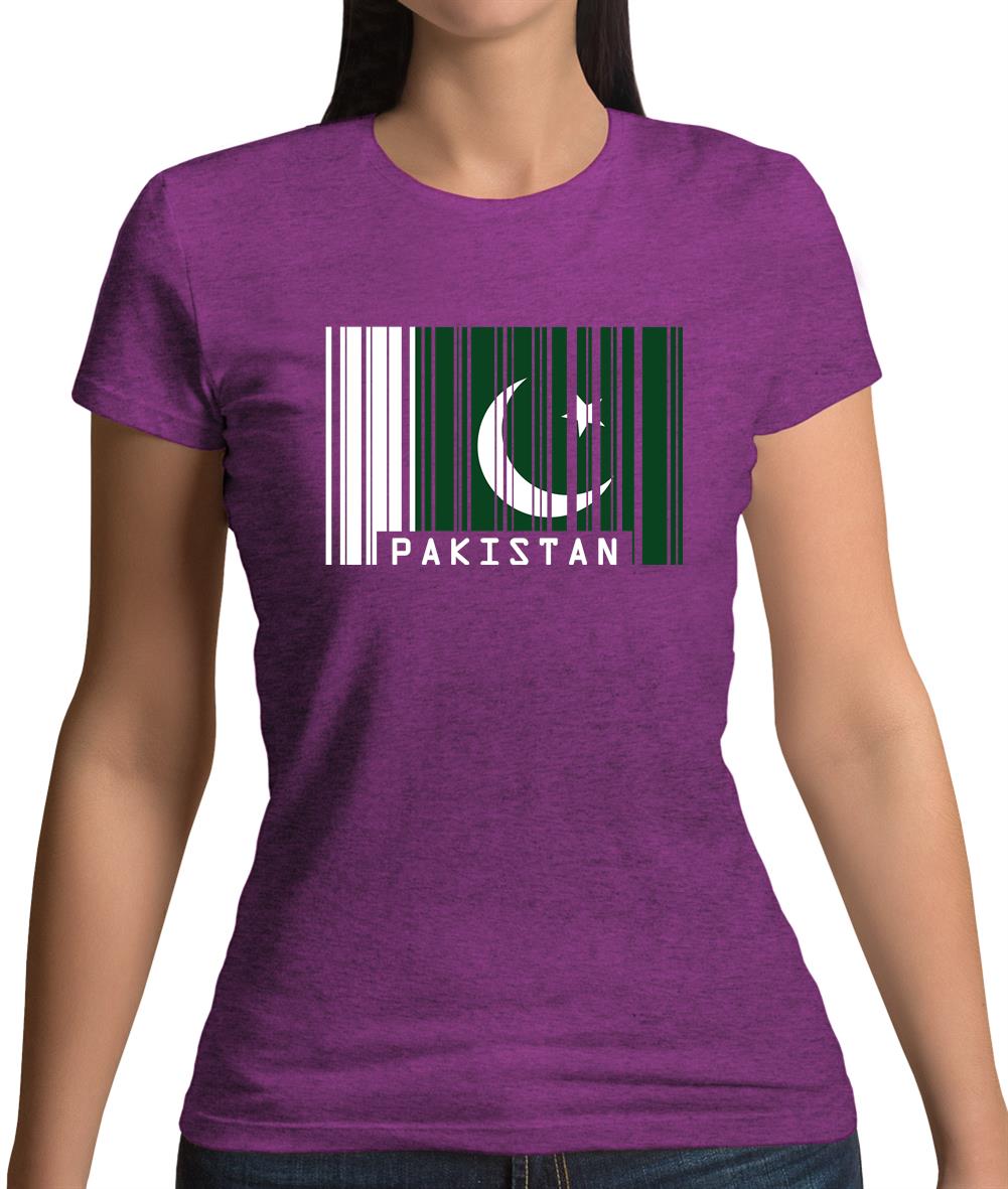 Pakistan Barcode Style Flag Womens T-Shirt