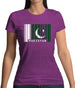 Pakistan Barcode Style Flag Womens T-Shirt