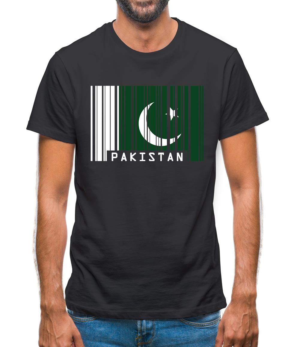 Pakistan Barcode Style Flag Mens T-Shirt