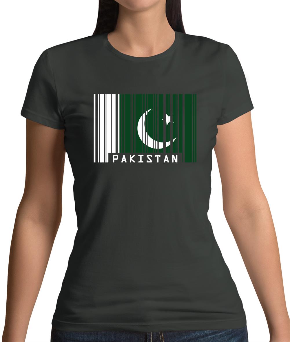 Pakistan Barcode Style Flag Womens T-Shirt