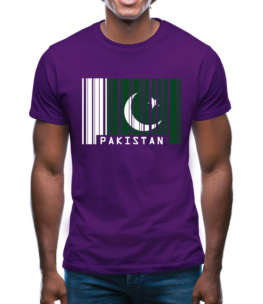 Pakistan Barcode Style Flag Mens T-Shirt