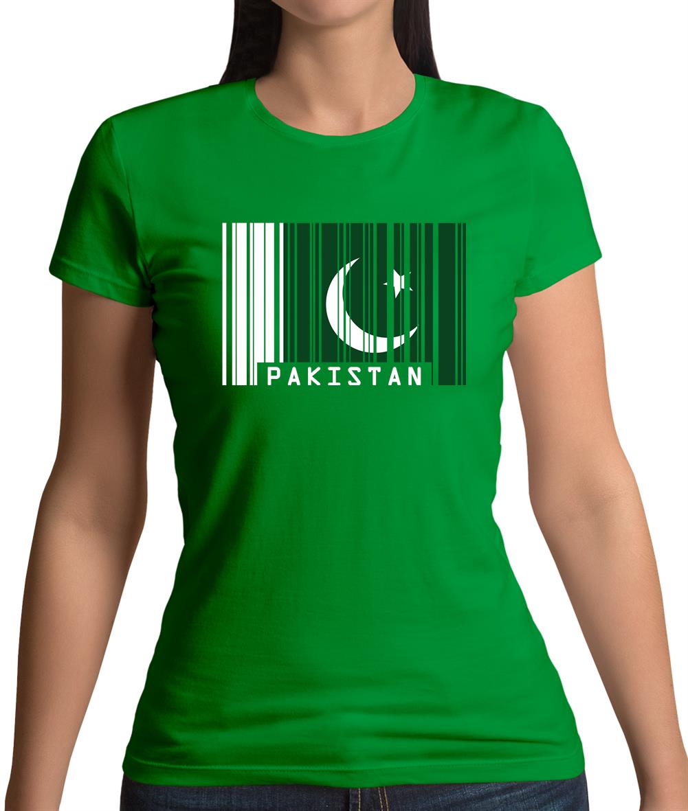 Pakistan Barcode Style Flag Womens T-Shirt