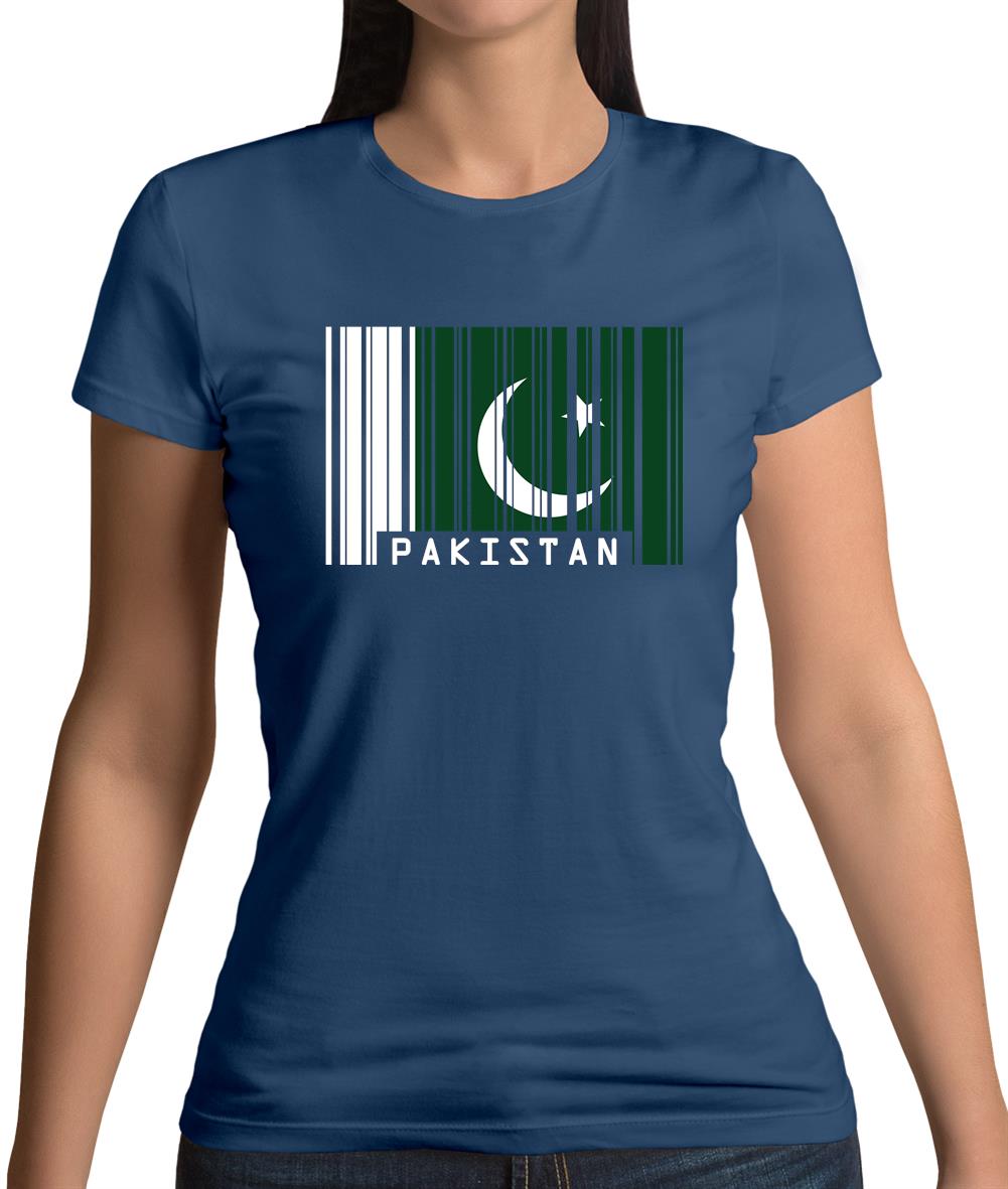 Pakistan Barcode Style Flag Womens T-Shirt