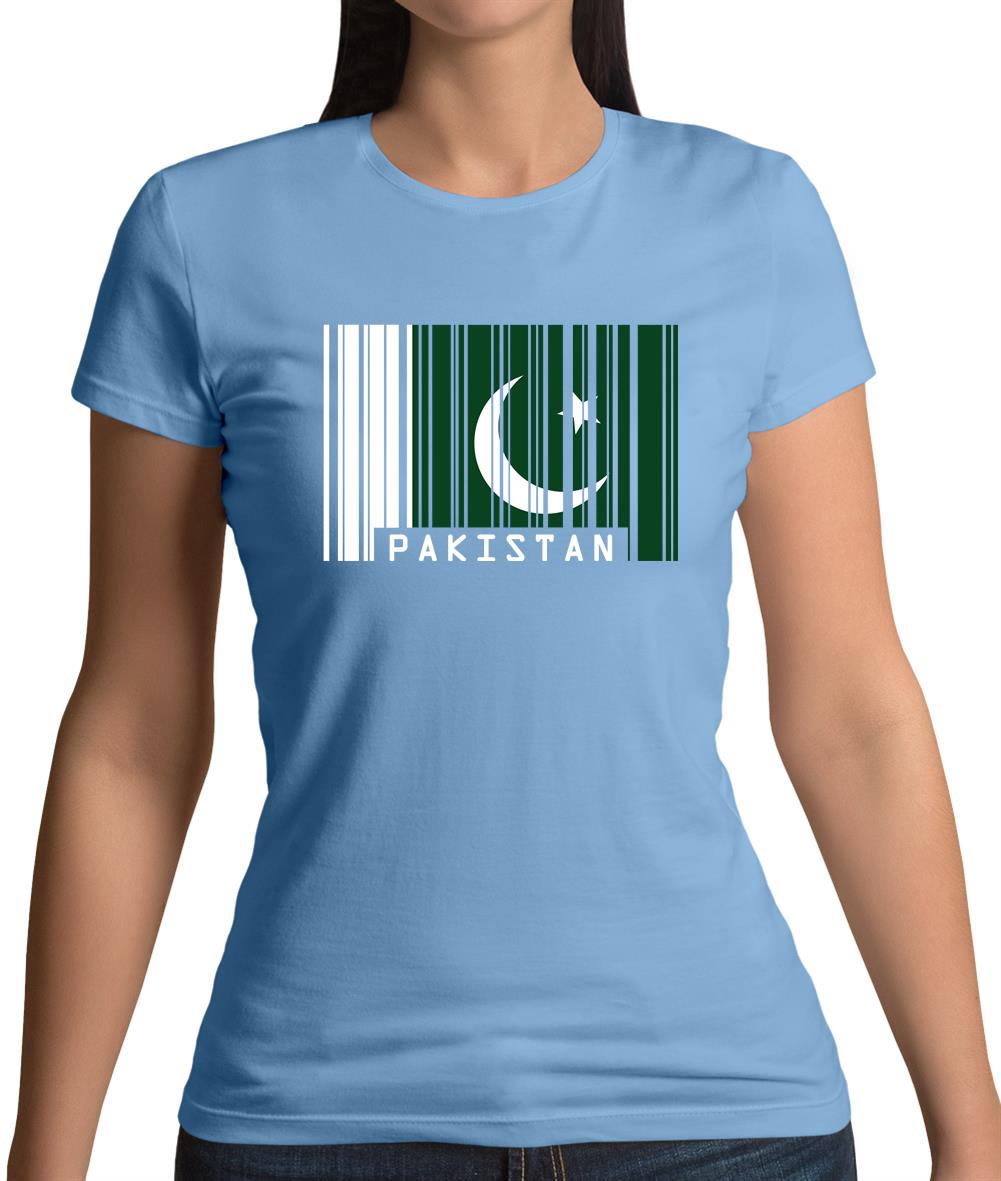 Pakistan Barcode Style Flag Womens T-Shirt