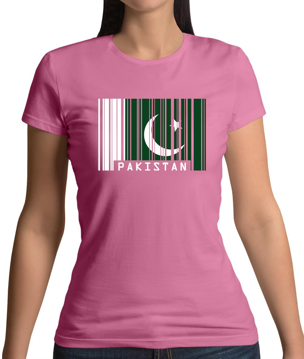 Pakistan Barcode Style Flag Womens T-Shirt