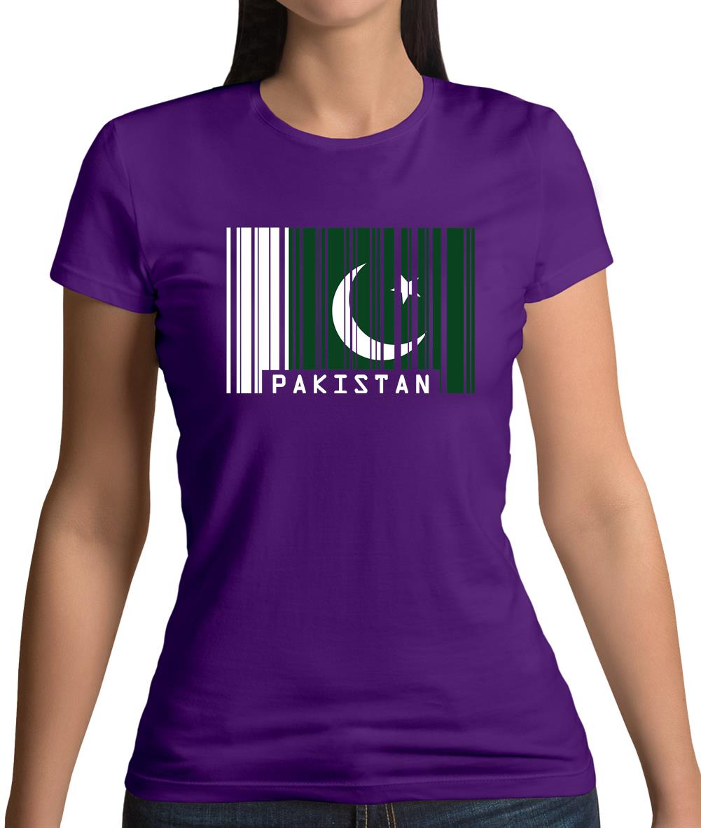 Pakistan Barcode Style Flag Womens T-Shirt