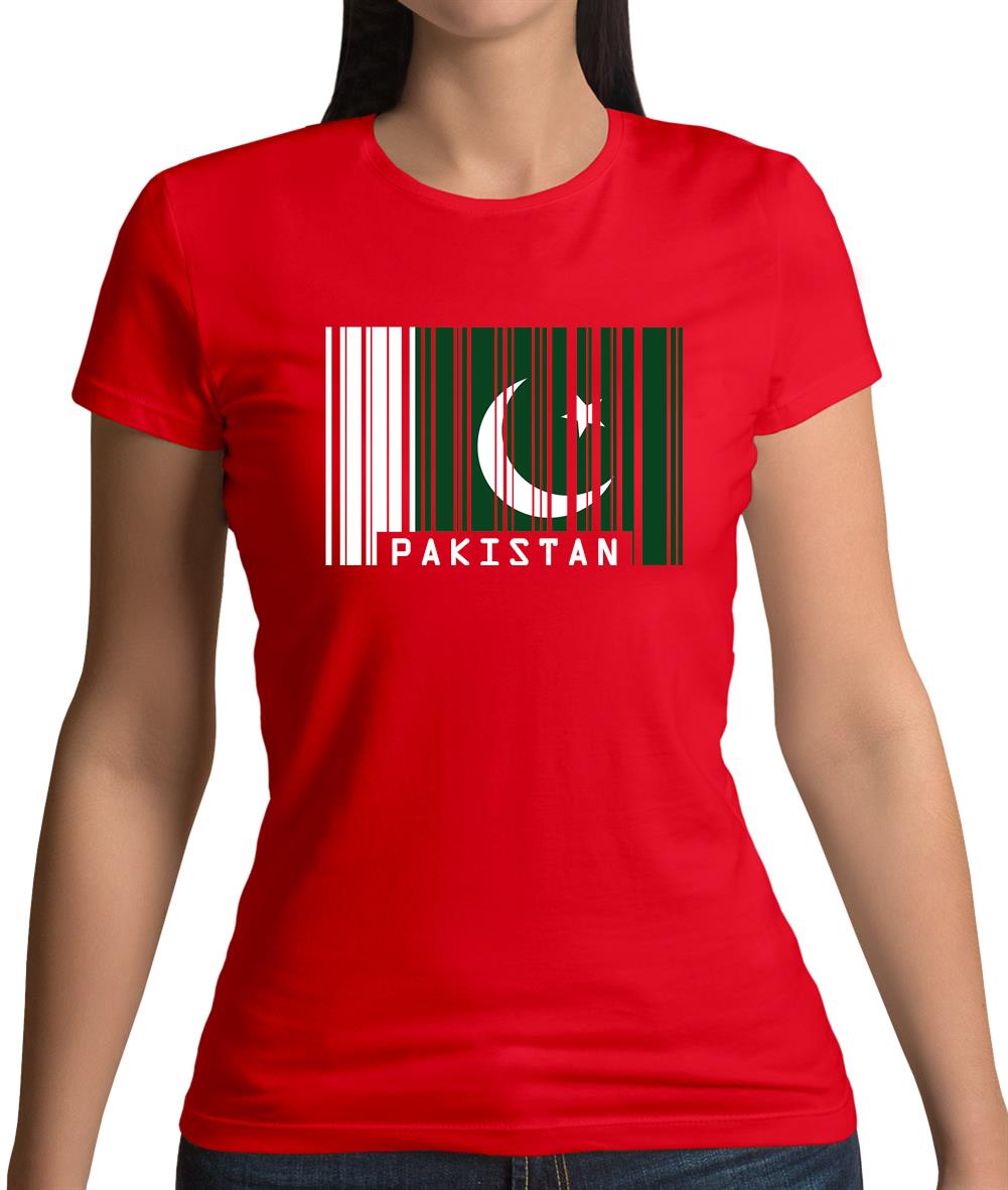 Pakistan Barcode Style Flag Womens T-Shirt