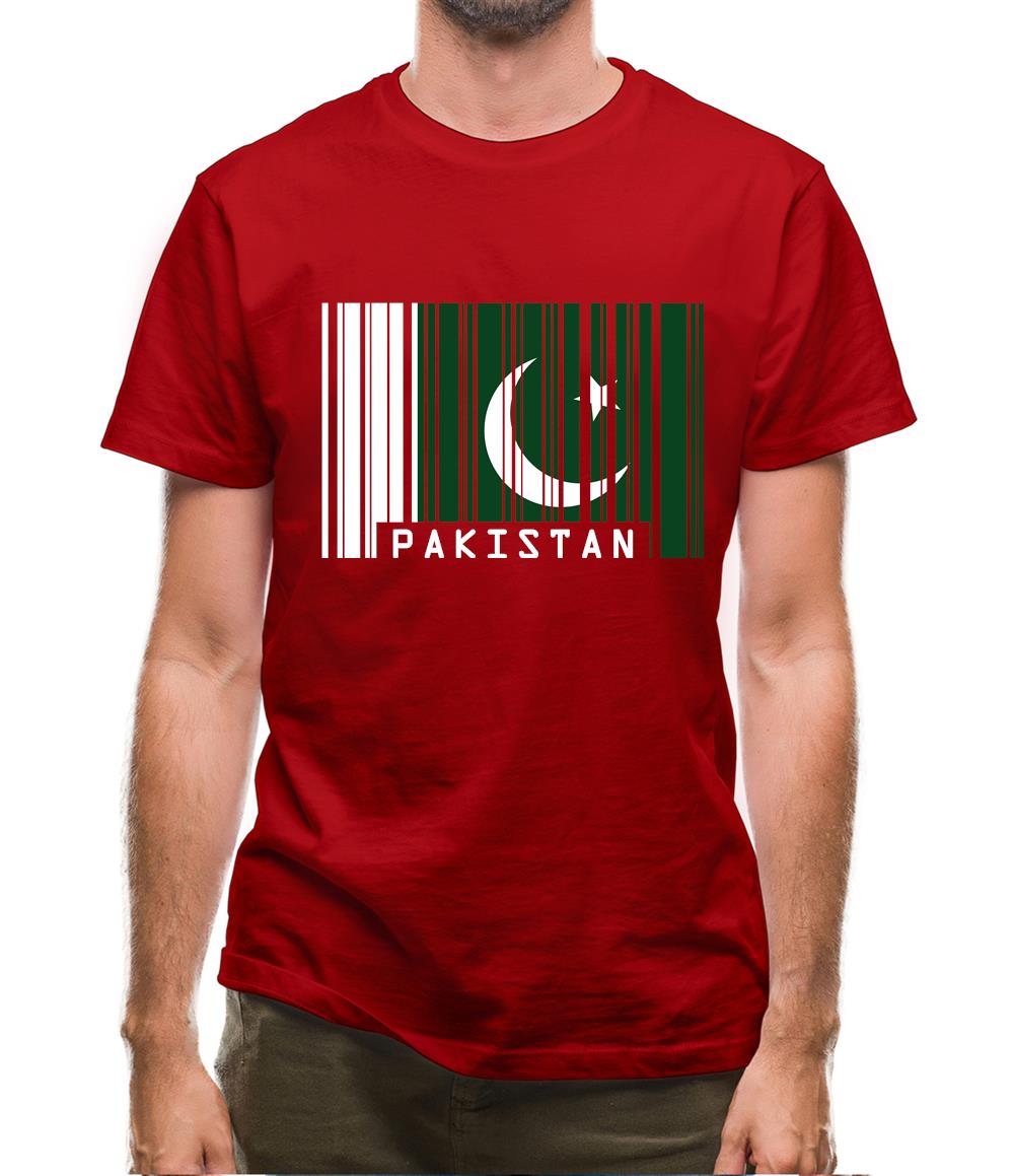 Pakistan Barcode Style Flag Mens T-Shirt