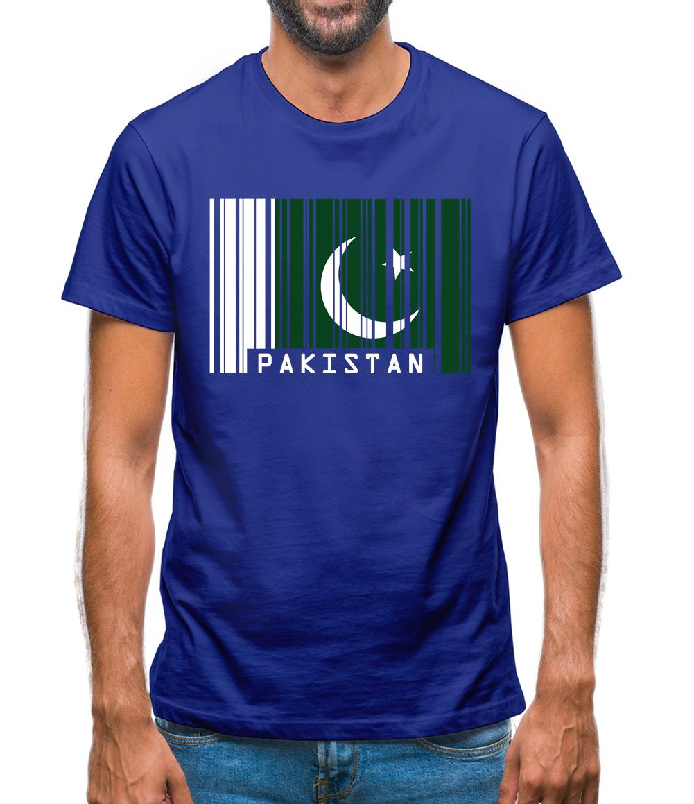 Pakistan Barcode Style Flag Mens T-Shirt