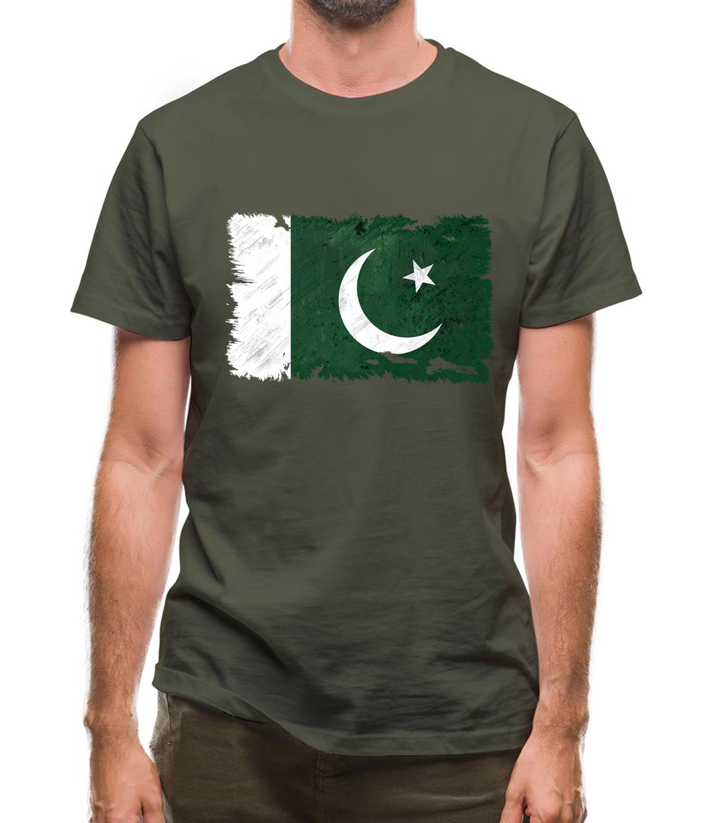 Pakistan Grunge Style Flag Mens T-Shirt