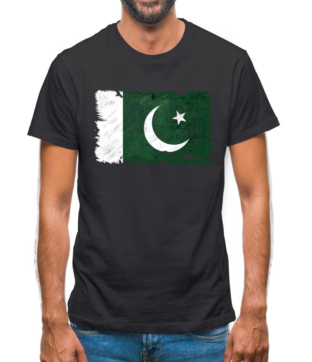 Pakistan Grunge Style Flag Mens T-Shirt