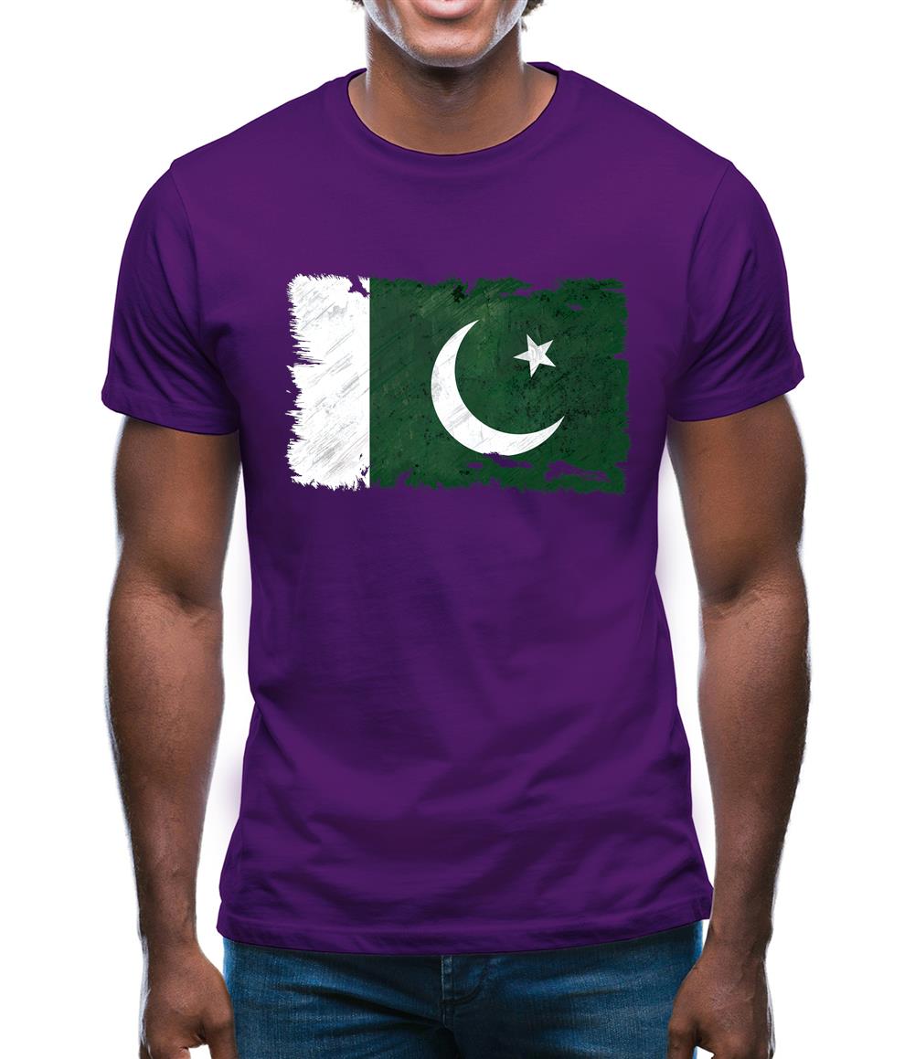 Pakistan Grunge Style Flag Mens T-Shirt