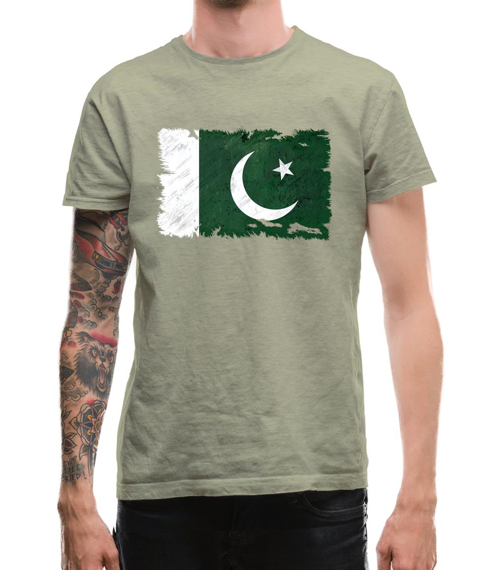 Pakistan Grunge Style Flag Mens T-Shirt