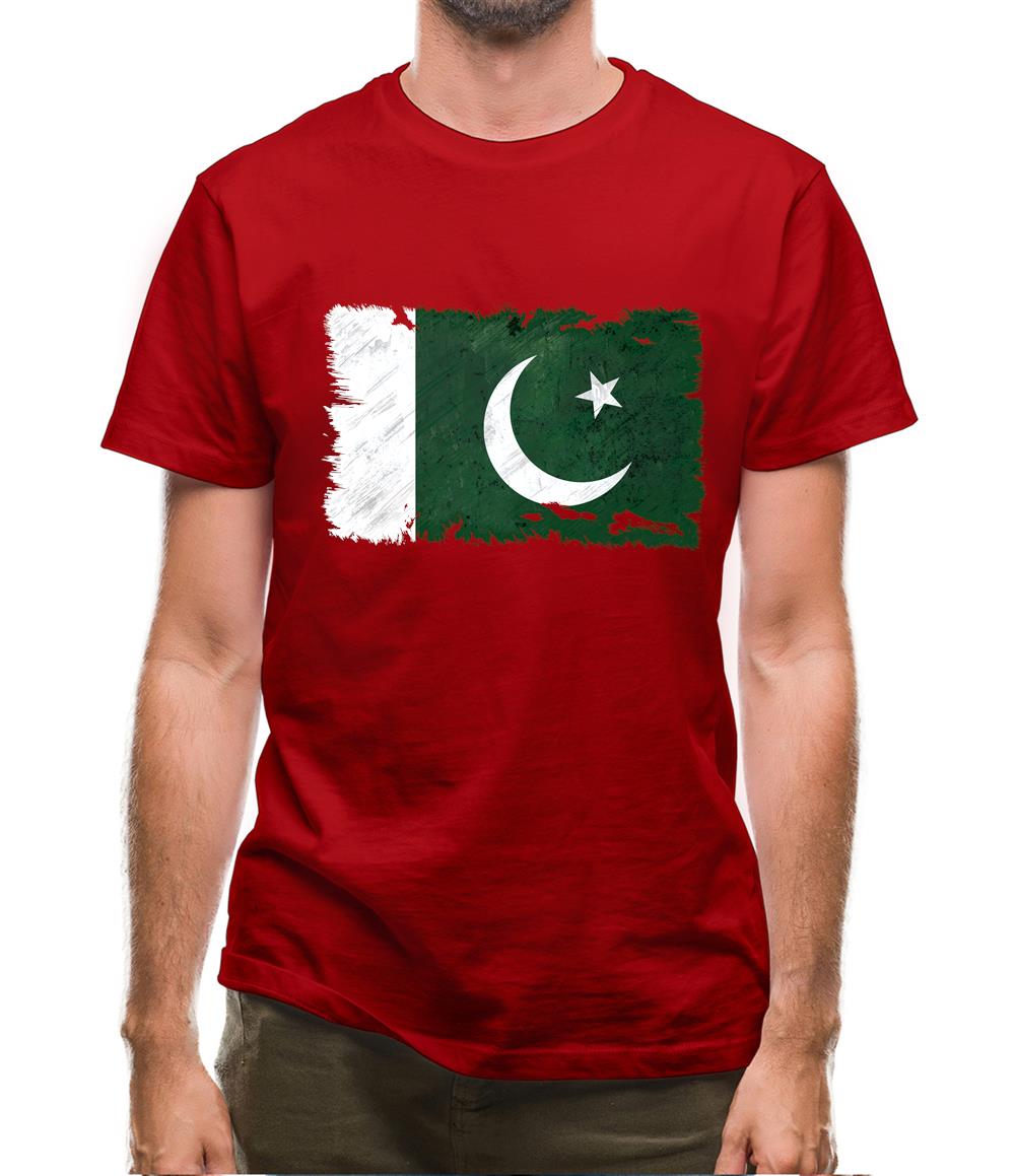 Pakistan Grunge Style Flag Mens T-Shirt