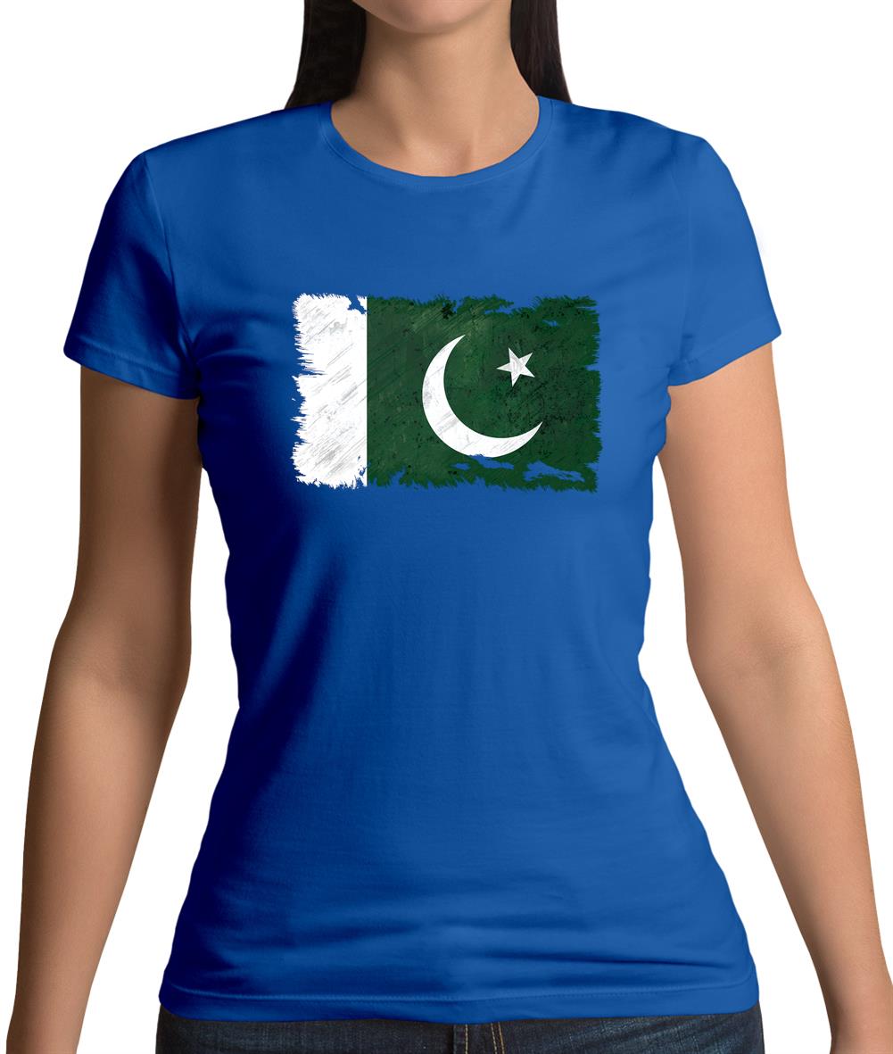 Pakistan Grunge Style Flag Womens T-Shirt
