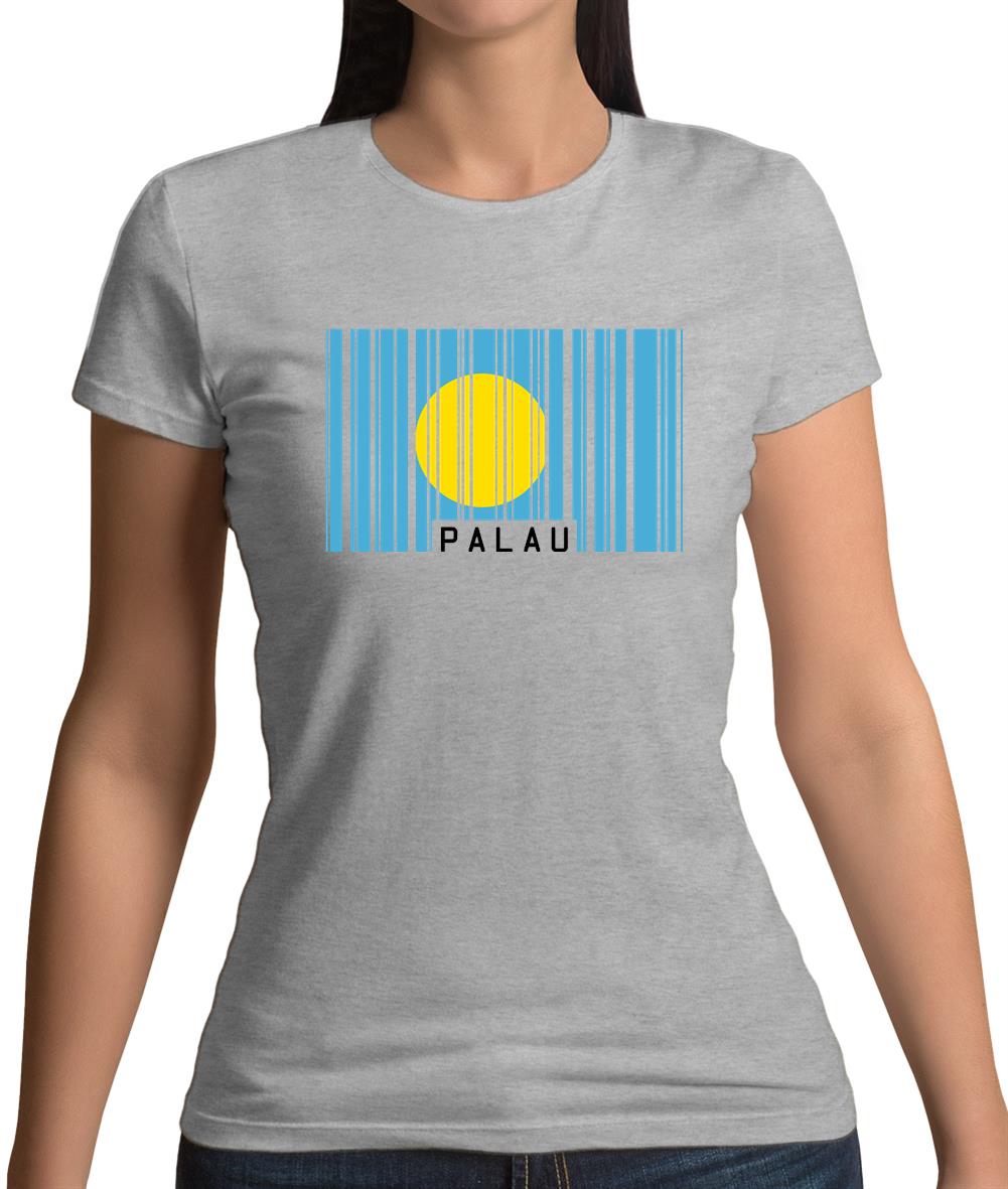 Palau Barcode Style Flag Womens T-Shirt