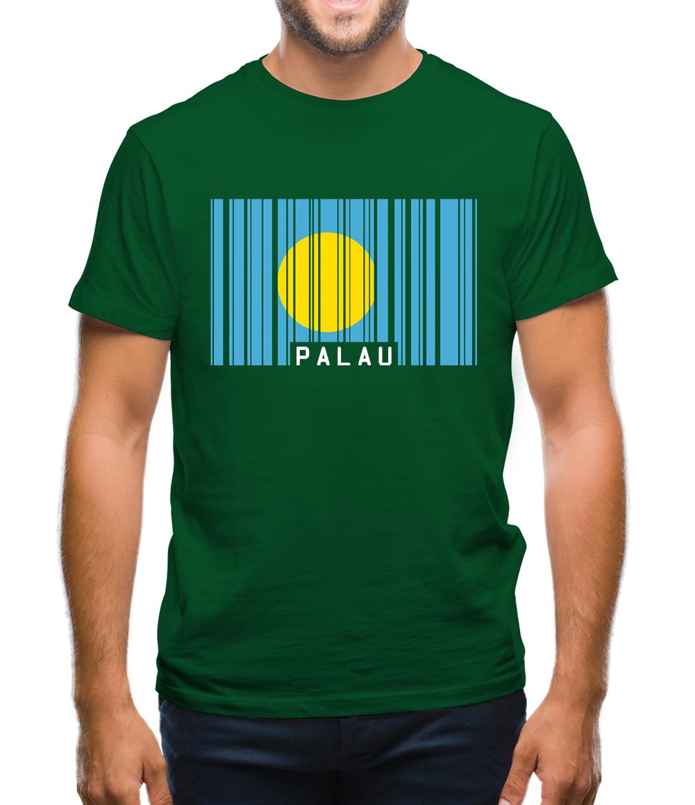 Palau Barcode Style Flag Mens T-Shirt