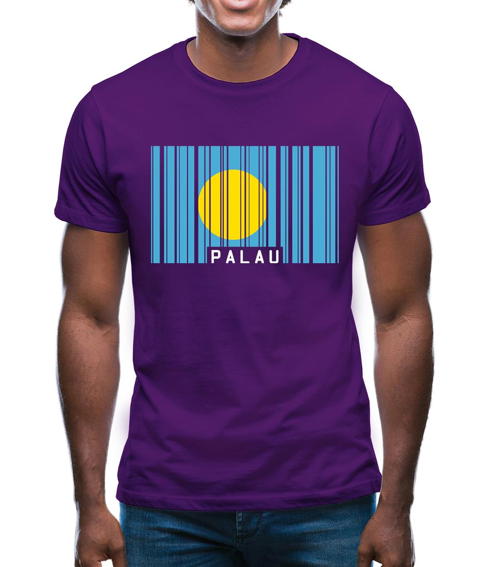 Palau Barcode Style Flag Mens T-Shirt