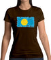 Palau Grunge Style Flag Womens T-Shirt