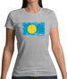 Palau Grunge Style Flag Womens T-Shirt